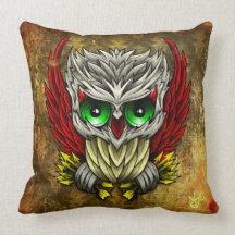 Skull Owl Pillah Throw Pillows