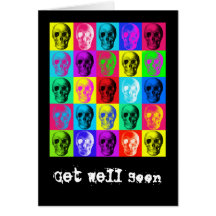 Skull Pattern Get Well Soon Card