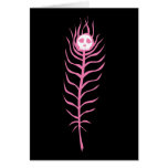 Skull Peacock Feather Card