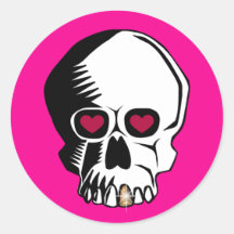 Skull Pink Gold Tooth Heart Eyes Stickers