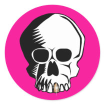 Skull Pink Gold Tooth Stickers