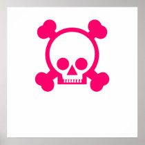 skull - pink poster