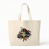 Skull Pirate with Sword and Hook by Al Rio Tote Bags