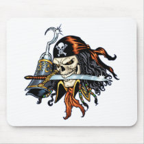 Skull Pirate with Sword and Hook by Al Rio Mouse Pad