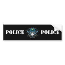 Skull Police Officer Bumper Sticker