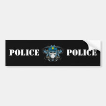 Skull Police Officer Bumper Sticker