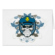 Skull Police Officer Cards