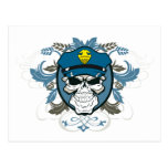 Skull Police Officer Post Card