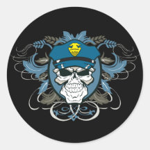 Skull Police Officer Sticker