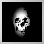 Skull Poster - Black & White Pop Art, Fantasy Art
