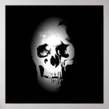 Skull Poster - Black & White Pop Art, Fantasy Art