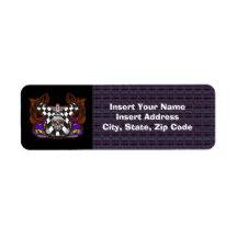 Skull Race Car Avery Label