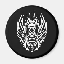 Skull Racing Car Magnets