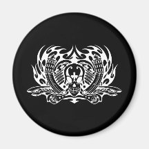 Skull Racing Engine Fridge Magnets