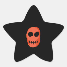 Skull Red and black. Primitive Style. Stickers