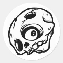 skull round sticker