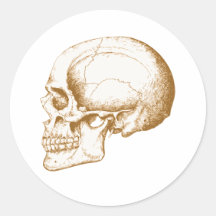 Skull Round Stickers