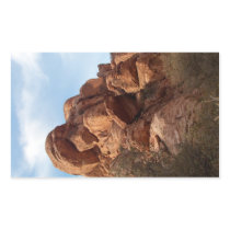 Skull-Shaped Rock Rectangular Sticker