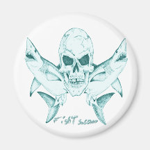 Skull Sharks by FishTs.com Magnet