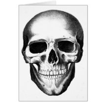 Skull Skeleton Head Scary Creepy Halloween Cards