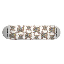 skull, skull, skull, skull, skull, skull, skull... skate board deck