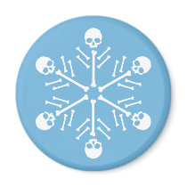 Skull Snowflakes Fridge Magnet