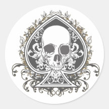 Skull Spade with gold Stickers
