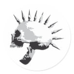 skull runde sticker