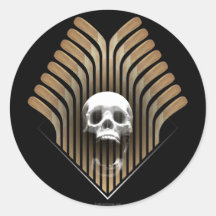 Skull & Sticks Round Sticker