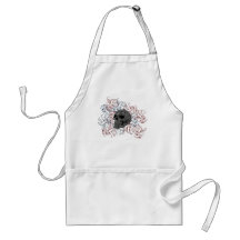 skull swirl apron