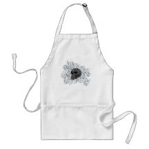 skull swirl apron
