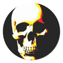 Skull T-Shirts, Mousepads: Fantasy Art  Rock Punk Round Stickers