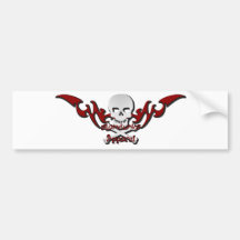 Skull tattoo bumper sticker