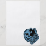 Skull Top Hat Gentleman Blue Personalized Flyer