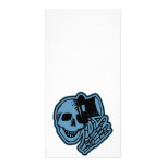 Skull Top Hat Gentleman Blue Photo Card Template