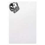 Skull Top Hat Gentleman Negative B&W stationery