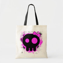 Skull Tote Splatter Canvas Bag