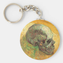 Skull, Vincent van Gogh, Vintage Impressionism Art Key Chains