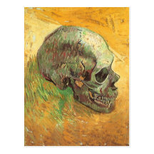 Skull, Vincent van Gogh, Vintage Impressionism Art Post Card