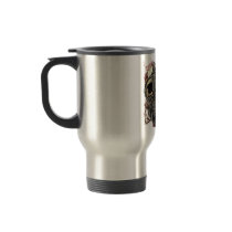 Skull wearing gasmask mug