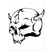 Skull with 2 horns post card