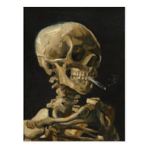 Skull with a Burning Cigarette by Van Gogh Post Card