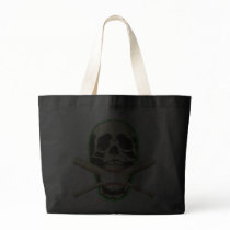 SKULL WITH BASEBALL AND BATS TOTE BAG