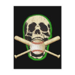 SKULL WITH BASEBALL AND BATS POSTCARDS