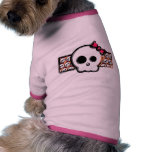 Skull with bow doggie t-shirt