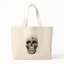 Skull with Bullet Hole Canvas Bag