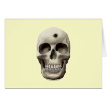 Skull with Bullet Hole Greeting Card