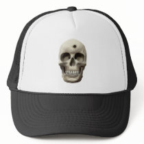 Skull with Bullet Hole Trucker Hats