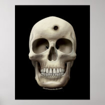 Skull with Bullet Hole Print