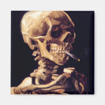 Skull With Cigarette, Van Gogh Refrigerator Magnet